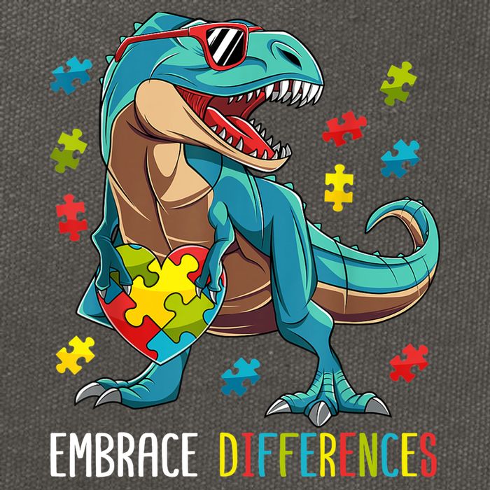 Dinosaur Puzzle Piece Autism Awareness For Boy Cotton Canvas Backpack