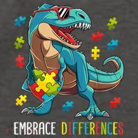 Dinosaur Puzzle Piece Autism Awareness For Boy Vector Backpack