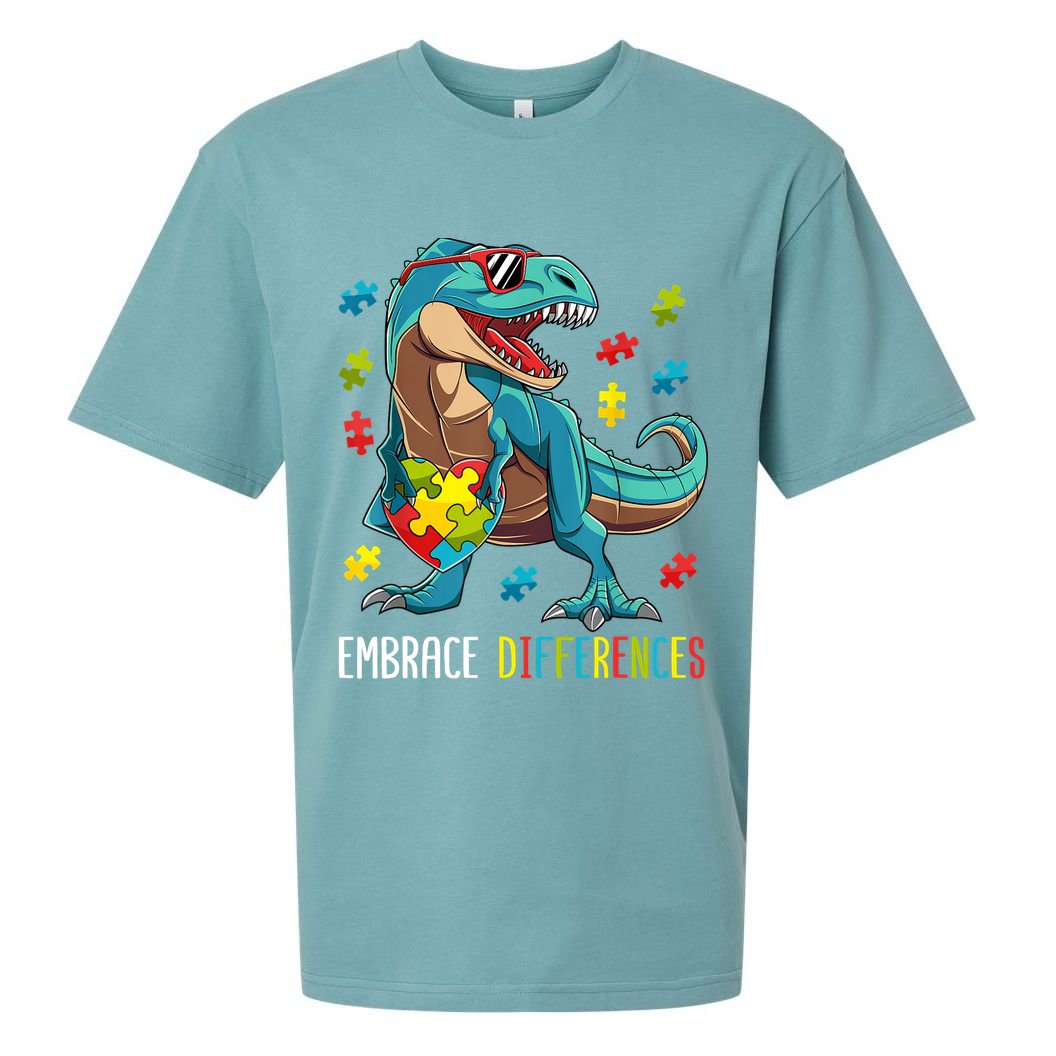Dinosaur Puzzle Piece Autism Awareness For Boy Sueded Cloud Jersey T-Shirt