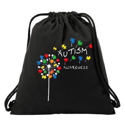 Dandelion Puzzle Piece Cool Autism Awareness Gift Drawstring Bag