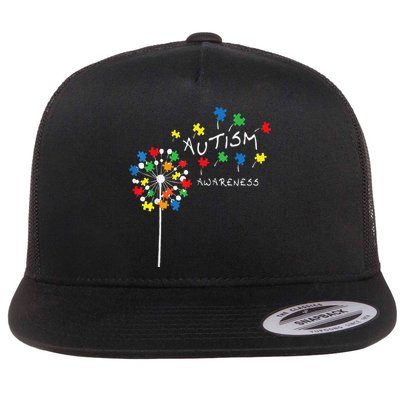 Dandelion Puzzle Piece Cool Autism Awareness Gift Flatbill Hat