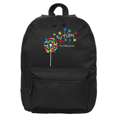 Dandelion Puzzle Piece Cool Autism Awareness Gift 16 in Basic Backpack