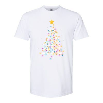 Dog Paw Print Puppy Christmas Tree Lights Cool XMas Dogs Cool Gift Softstyle® CVC T-Shirt