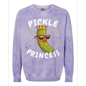 Dill Pickle Princess Girl Gherkin Pickles Lover Colorblast Crewneck Sweatshirt