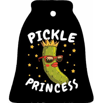 Dill Pickle Princess Girl Gherkin Pickles Lover Ceramic Bell Ornament