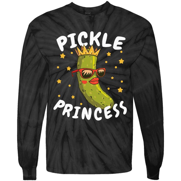 Dill Pickle Princess Girl Gherkin Pickles Lover Tie-Dye Long Sleeve Shirt