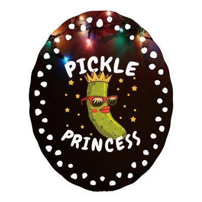 Dill Pickle Princess Girl Gherkin Pickles Lover Ceramic Oval Ornament