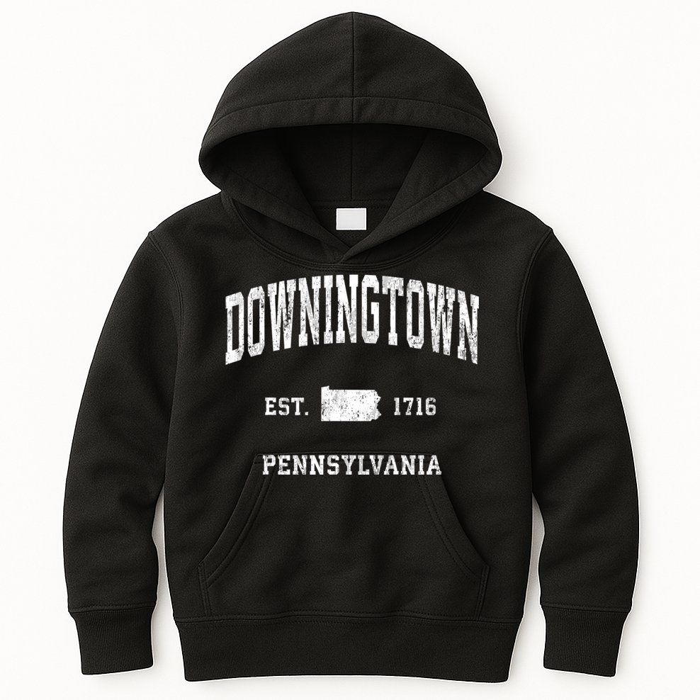 Downingtown Pennsylvania Pa Vintage Athletic Sports Kids Hoodie