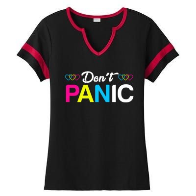 Dont Panic Pansexual Pride Pun Lgbt Rights Humor Art Designe Cool Gift Ladies Halftime Notch Neck Tee