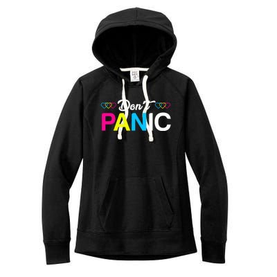 Dont Panic Pansexual Pride Pun Lgbt Rights Humor Art Designe Cool Gift Women's Fleece Hoodie