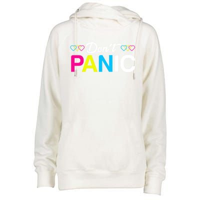 Dont Panic Pansexual Pride Pun Lgbt Rights Humor Art Designe Cool Gift Womens Funnel Neck Pullover Hood