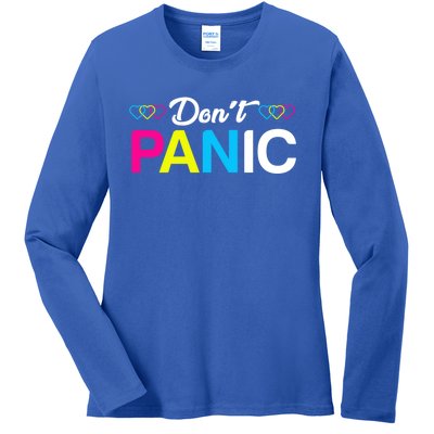 Dont Panic Pansexual Pride Pun Lgbt Rights Humor Art Designe Cool Gift Ladies Long Sleeve Shirt