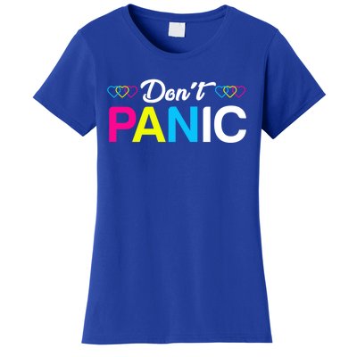 Dont Panic Pansexual Pride Pun Lgbt Rights Humor Art Designe Cool Gift Women's T-Shirt