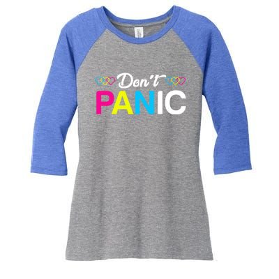 Dont Panic Pansexual Pride Pun Lgbt Rights Humor Art Designe Cool Gift Women's Tri-Blend 3/4-Sleeve Raglan Shirt