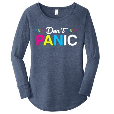 Dont Panic Pansexual Pride Pun Lgbt Rights Humor Art Designe Cool Gift Women's Perfect Tri Tunic Long Sleeve Shirt