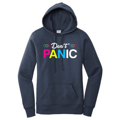 Dont Panic Pansexual Pride Pun Lgbt Rights Humor Art Designe Cool Gift Women's Pullover Hoodie