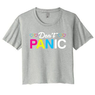 Dont Panic Pansexual Pride Pun Lgbt Rights Humor Art Designe Cool Gift Women's Crop Top Tee