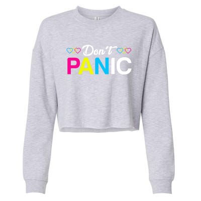 Dont Panic Pansexual Pride Pun Lgbt Rights Humor Art Designe Cool Gift Cropped Pullover Crew