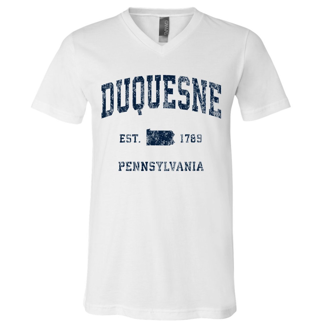 Duquesne Pennsylvania Pa Vintage Athletic Sports Design V-Neck T-Shirt