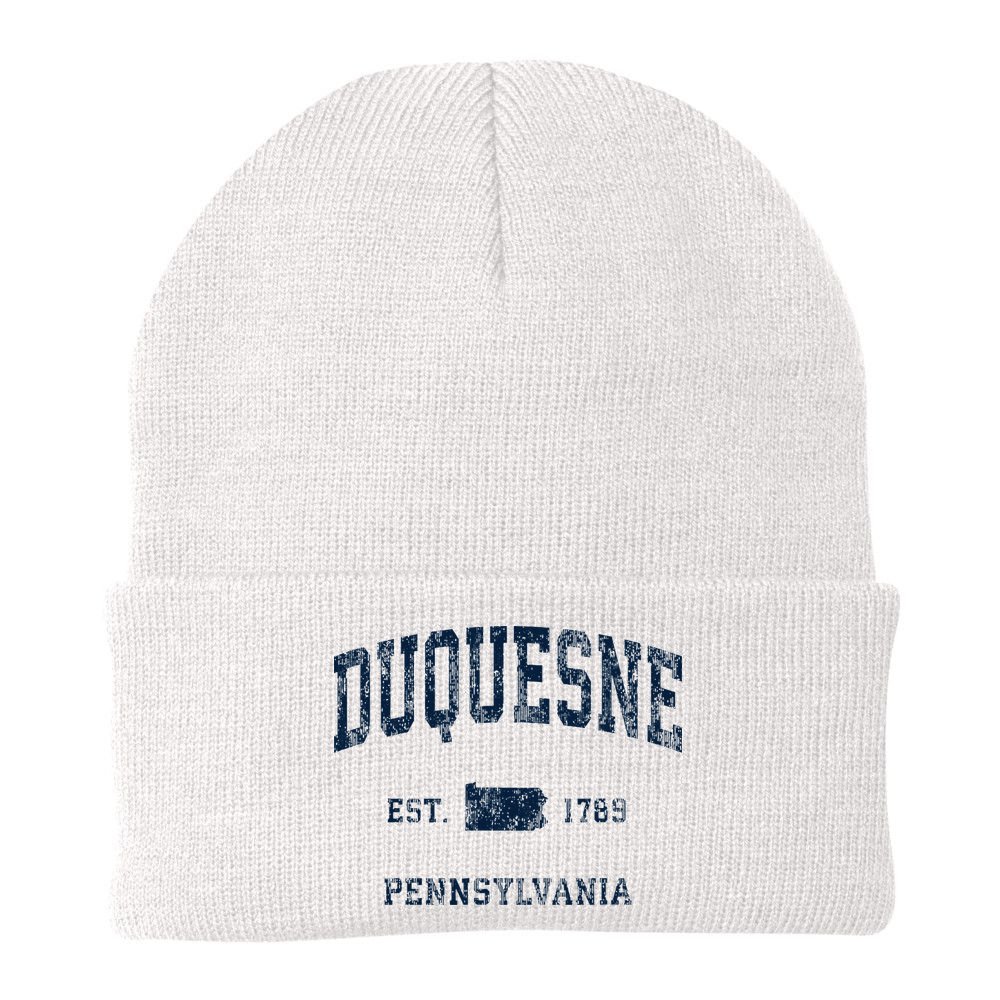 Duquesne Pennsylvania Pa Vintage Athletic Sports Design Beanie