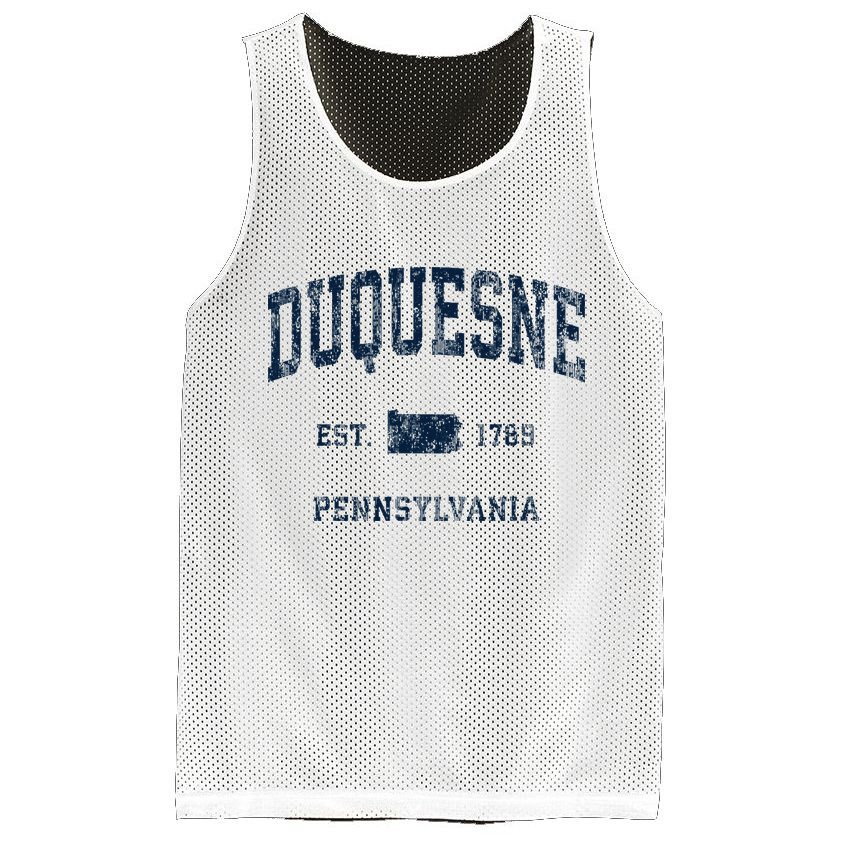 Duquesne Pennsylvania Pa Vintage Athletic Sports Design Mesh Reversible Basketball Jersey Tank