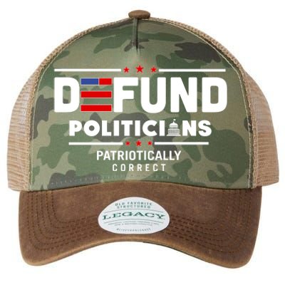 Defund Politicians Patriotically Correct Legacy Tie Dye Trucker Hat