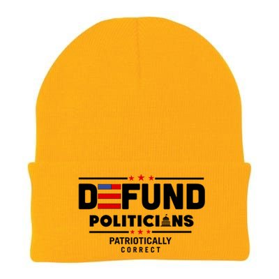 Defund Politicians Patriotically Correct Knit Cap Winter Beanie