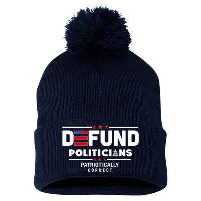 Defund Politicians Patriotically Correct Pom Pom 12in Knit Beanie