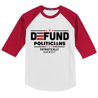 Defund Politicians Patriotically Correct Kids Colorblock Raglan Jersey