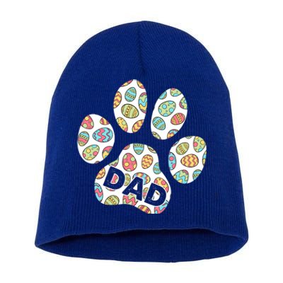 Dog Paw Print Fathers Day Cute Easter Egg Dad Papa Husband Gift Short Acrylic Beanie