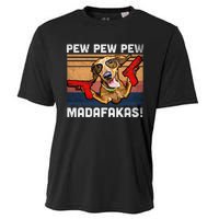 Dachshund Pew Pew Madafakas Vintage Weiner Dog Pew Cooling Performance Crew T-Shirt