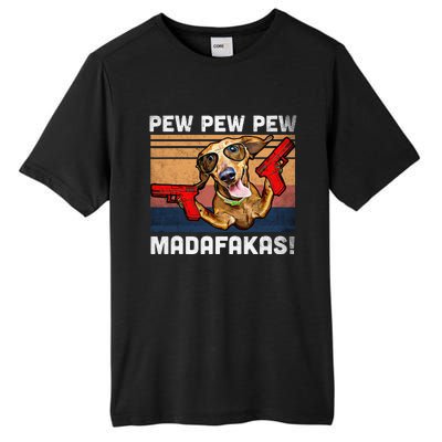 Dachshund Pew Pew Madafakas Vintage Weiner Dog Pew Tall Fusion ChromaSoft Performance T-Shirt