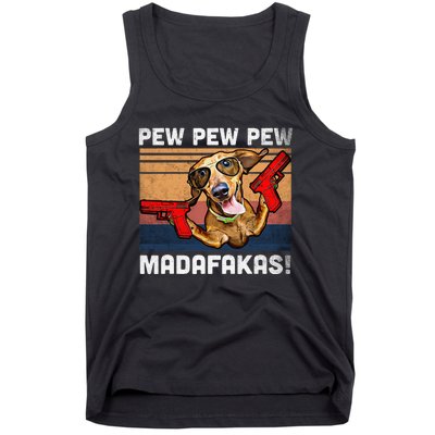 Dachshund Pew Pew Madafakas Vintage Weiner Dog Pew Tank Top