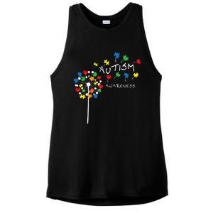 Dandelion Puzzle Piece Cool Autism Awareness Gift Ladies PosiCharge Tri-Blend Wicking Tank