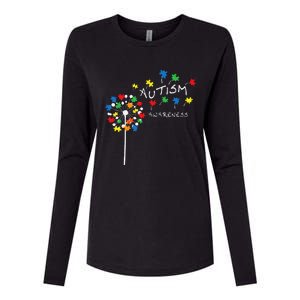 Dandelion Puzzle Piece Cool Autism Awareness Gift Womens Cotton Relaxed Long Sleeve T-Shirt