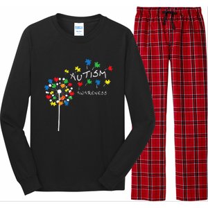 Dandelion Puzzle Piece Cool Autism Awareness Gift Long Sleeve Pajama Set