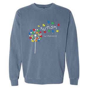 Dandelion Puzzle Piece Cool Autism Awareness Gift Garment-Dyed Sweatshirt