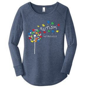 Dandelion Puzzle Piece Cool Autism Awareness Gift Women's Perfect Tri Tunic Long Sleeve Shirt