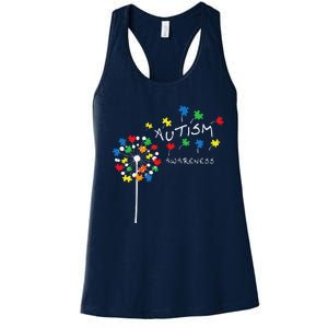 Dandelion Puzzle Piece Cool Autism Awareness Gift Women's Racerback Tank