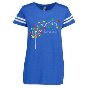 Dandelion Puzzle Piece Cool Autism Awareness Gift Enza Ladies Jersey Football T-Shirt