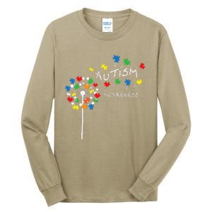 Dandelion Puzzle Piece Cool Autism Awareness Gift Tall Long Sleeve T-Shirt