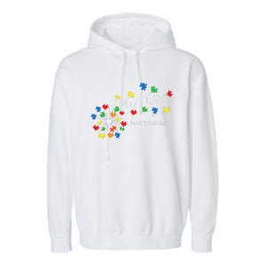 Dandelion Puzzle Piece Cool Autism Awareness Gift Garment-Dyed Fleece Hoodie