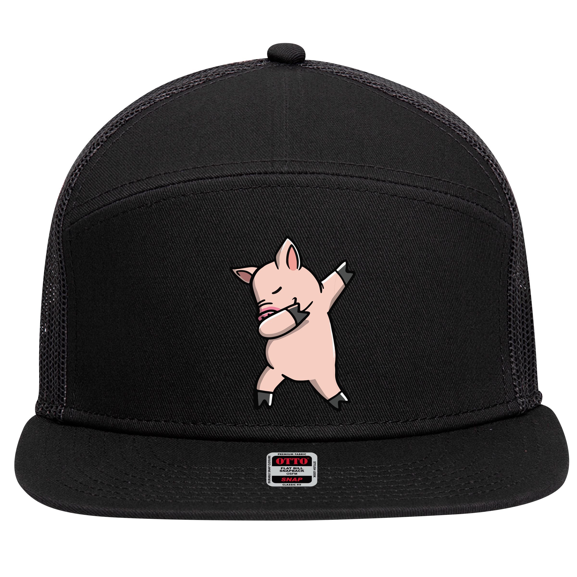 Dabbing Piggy Piglet Costume 7 Panel Mesh Trucker Snapback Hat