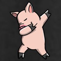 Dabbing Piggy Piglet Costume 7 Panel Mesh Trucker Snapback Hat