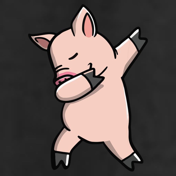 Dabbing Piggy Piglet Costume 7 Panel Mesh Trucker Snapback Hat