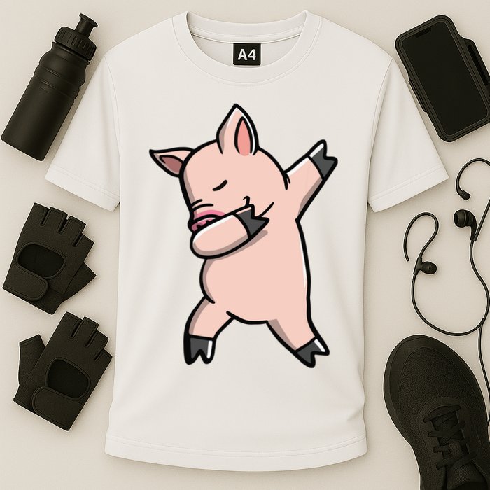 Dabbing Piggy Piglet Costume Cooling Performance Crew T-Shirt