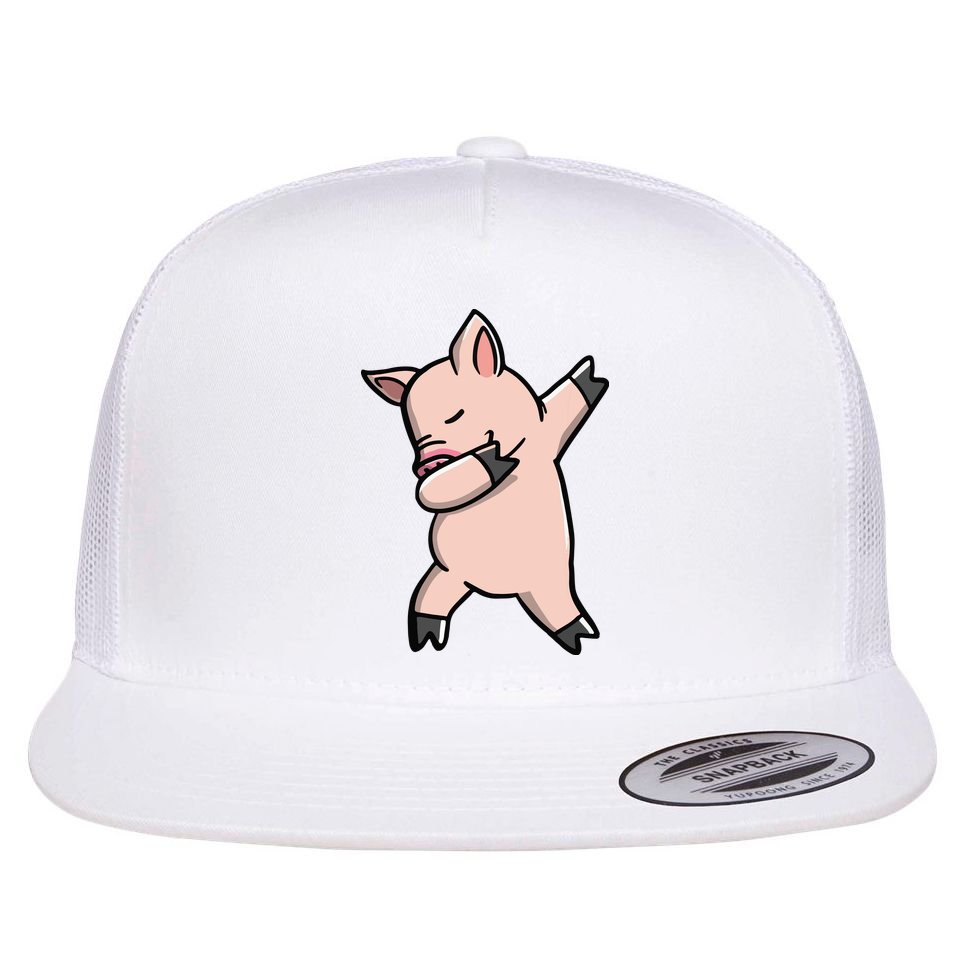 Dabbing Piggy Piglet Costume Flat Bill Trucker Hat
