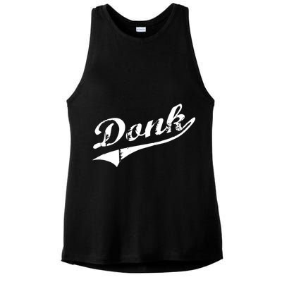 Donk Poker Player Retro Distressed Style Ladies PosiCharge Tri-Blend Wicking Tank