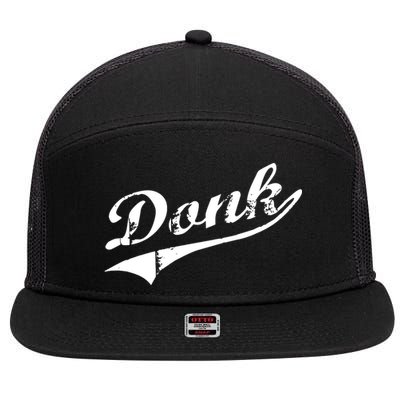 Donk Poker Player Retro Distressed Style 7 Panel Mesh Trucker Snapback Hat