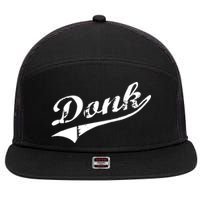 Donk Poker Player Retro Distressed Style 7 Panel Mesh Trucker Snapback Hat
